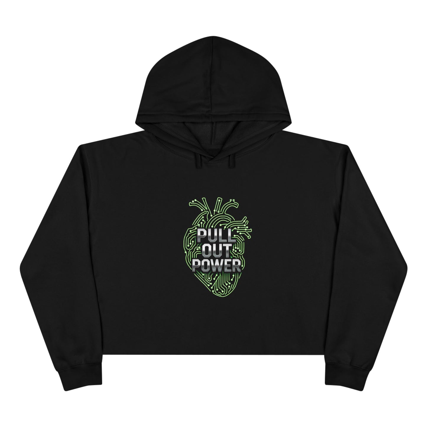 Heart Energy Cropped Hoodie | Pull Out Power Gaming Streetwear